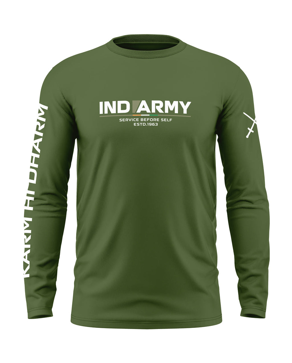 Ind Army Cotton Full Sleeve T-shirt