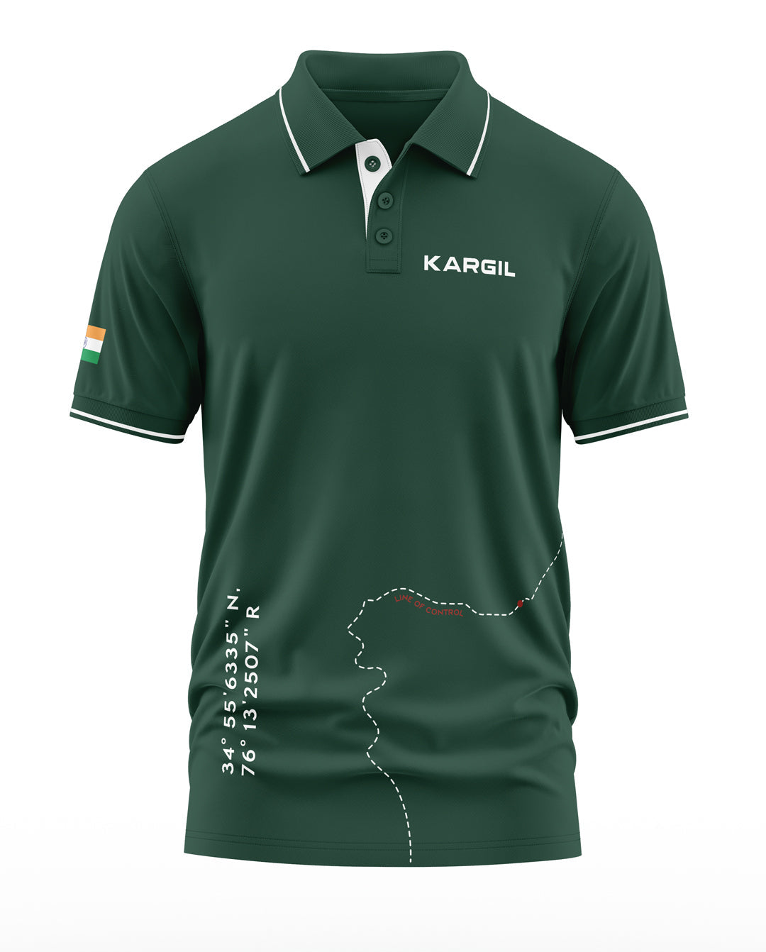 Kargil Map Polo Collar T-Shirt