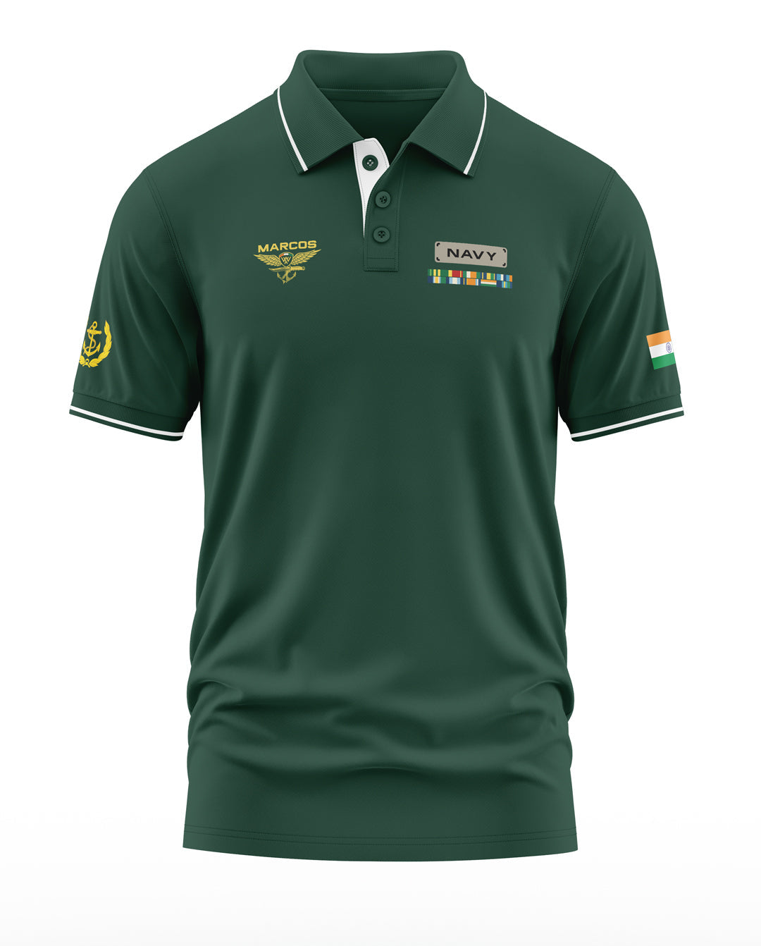 Marcos Navy Polo Collar T-Shirt